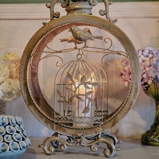 Standing Metal Birdcage Lantern image 1