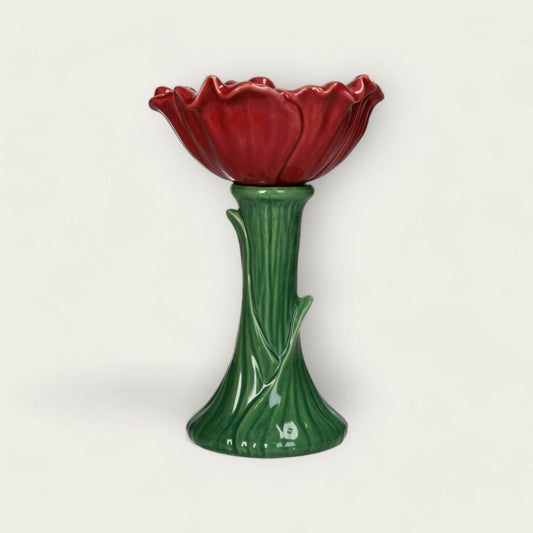 Handpainted Red Poppy Ceramic Vase image 1