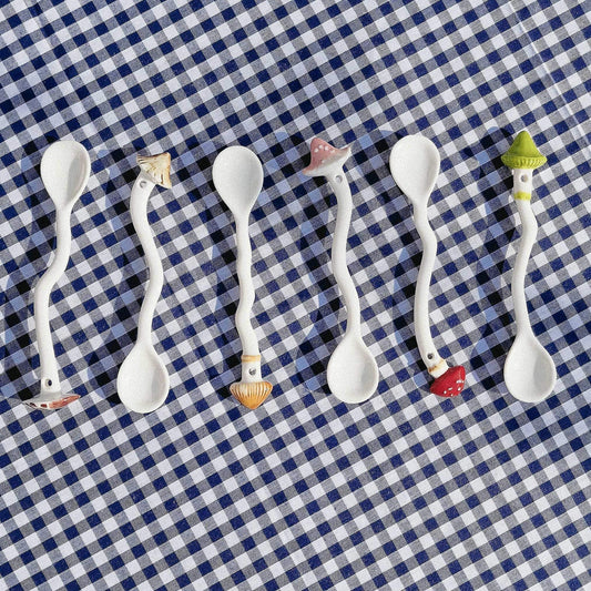 Porcelain Mushroom Teaspoon Set image 1