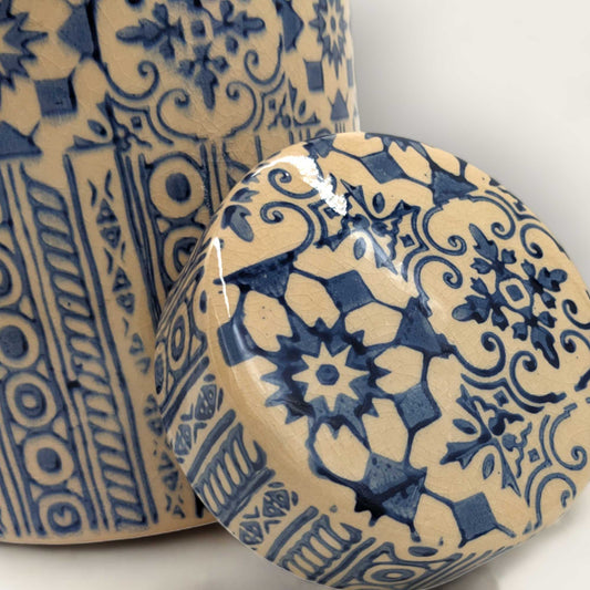 Blue and White Iberian Ginger Jar image 1