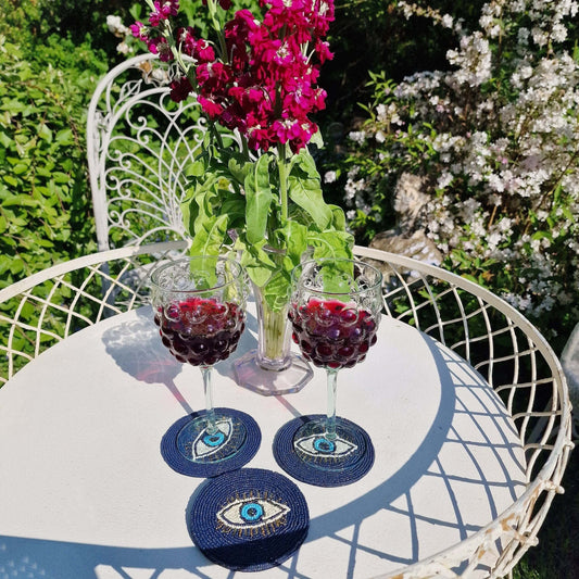 Set of Four Blue Evil Eye Coasters image 1