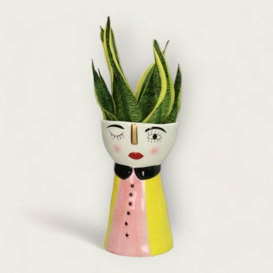 Winking Face Ceramic Vase image 1