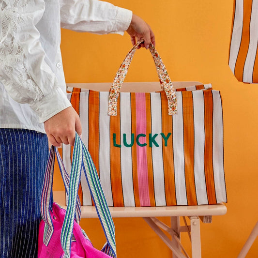 Lucky Recycled Plastic Striped Shopper image 1