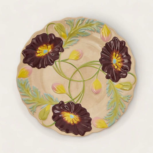 Art Nouveau Ceramic Dinner Plate image 1
