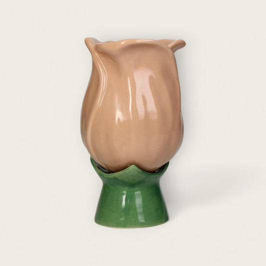 Peach Tulip Ceramic Vase image 1