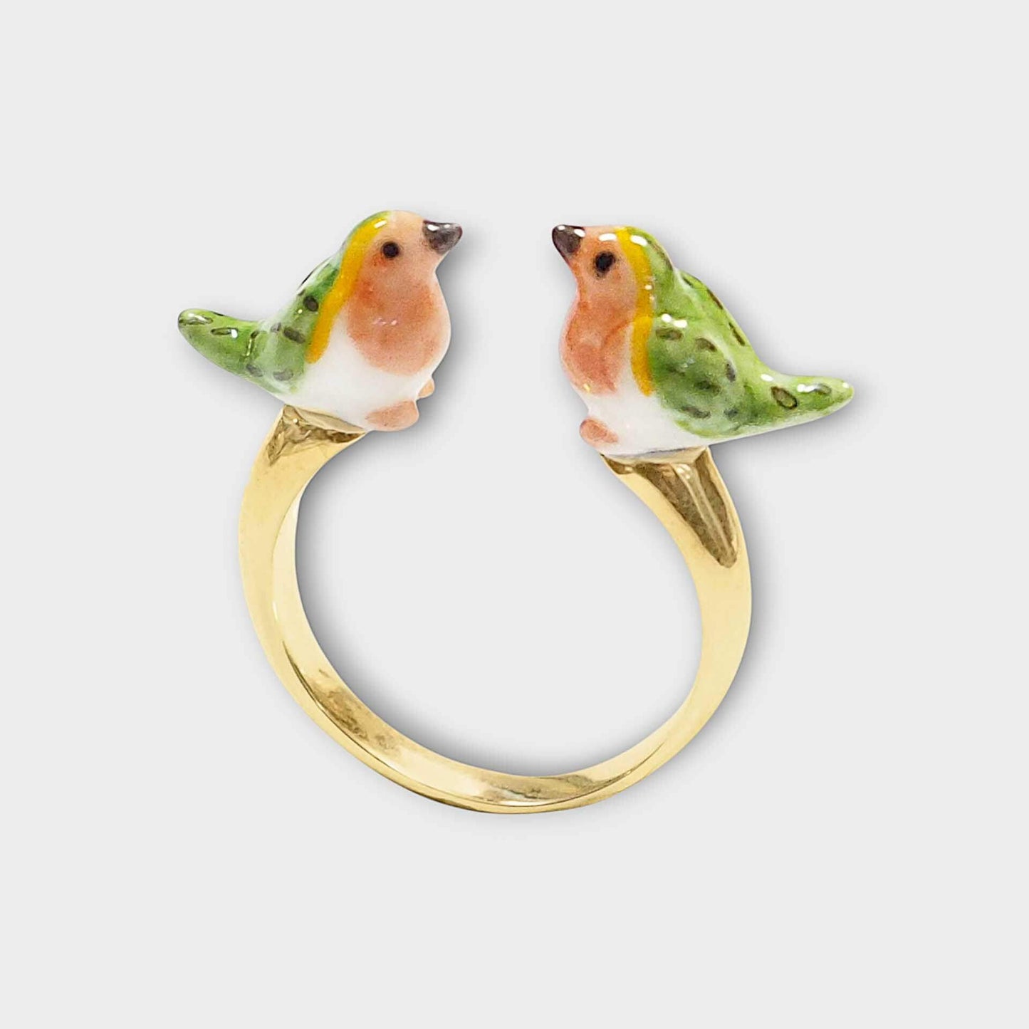 Nach Handpainted Porcelain Robin Ring image 1