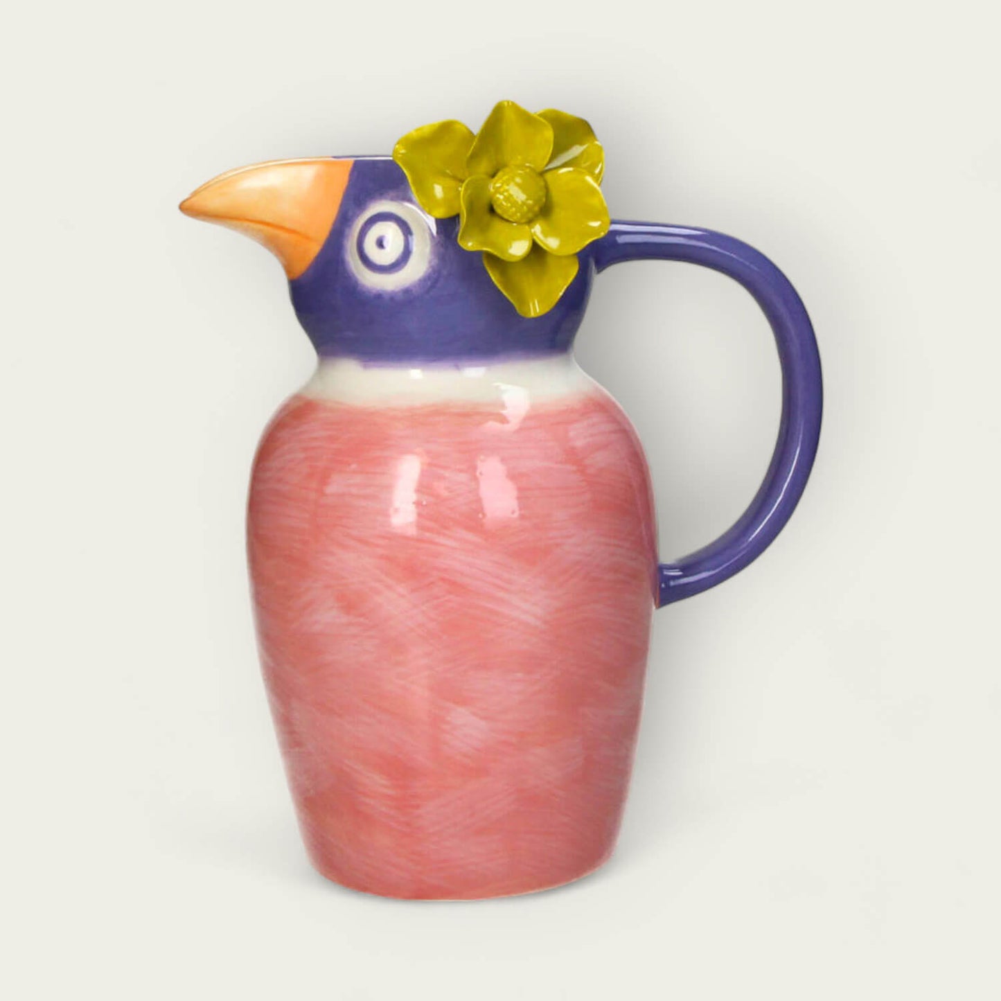 Whimsical Bird Stoneware Pitcher image 0