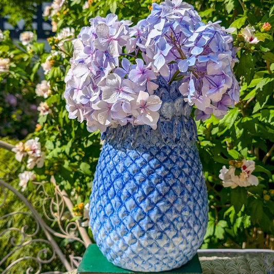 Blue Pineapple Stoneware Vase image 1