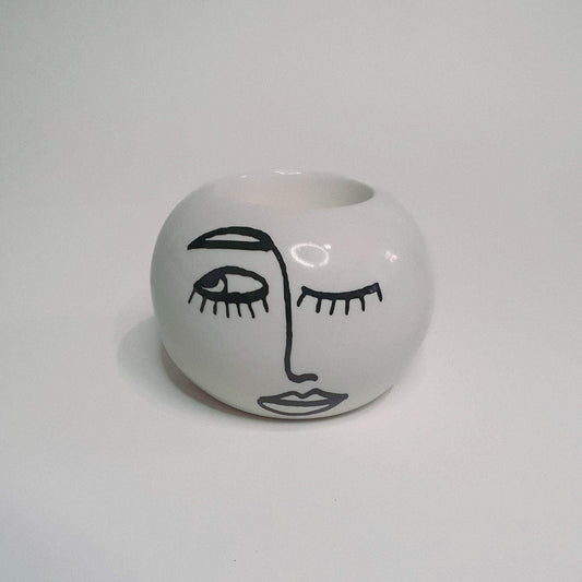 Ceramic Face Candle Holder image 1