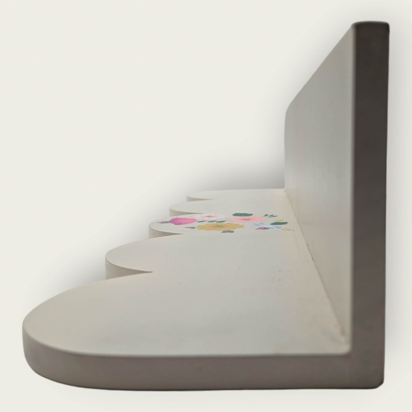 Floral Off-White Wooden Shelf image 4