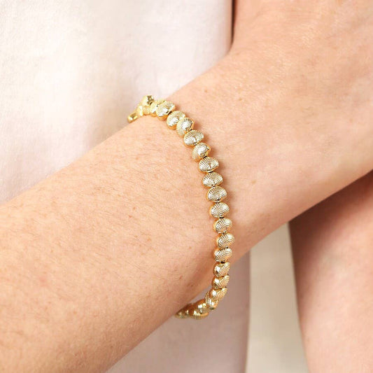 Shell Beaded Bracelet, 14ct Gold Plated