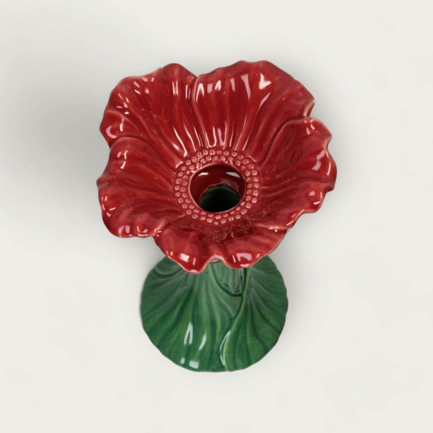 Handpainted Red Poppy Ceramic Vase image 2