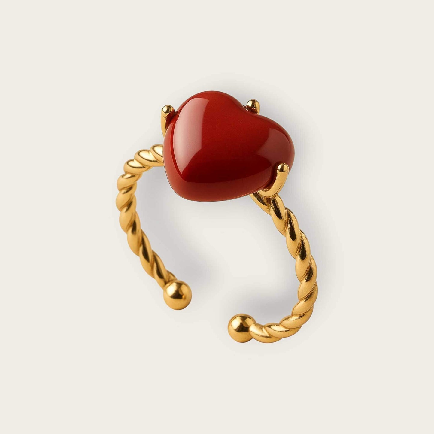 Nach Handpainted Porcelein Chérie Cherry Heart Ring image 0