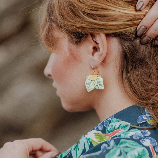 Nach Bijoux Two Leaves Earrings image 1