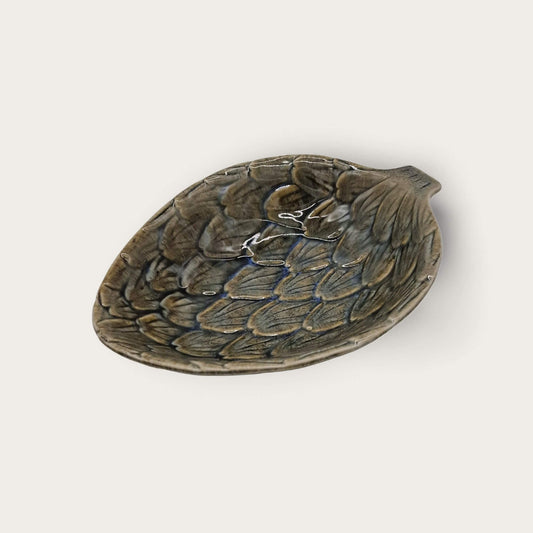 Ceramic Green Artichoke Leaf Dish image 1