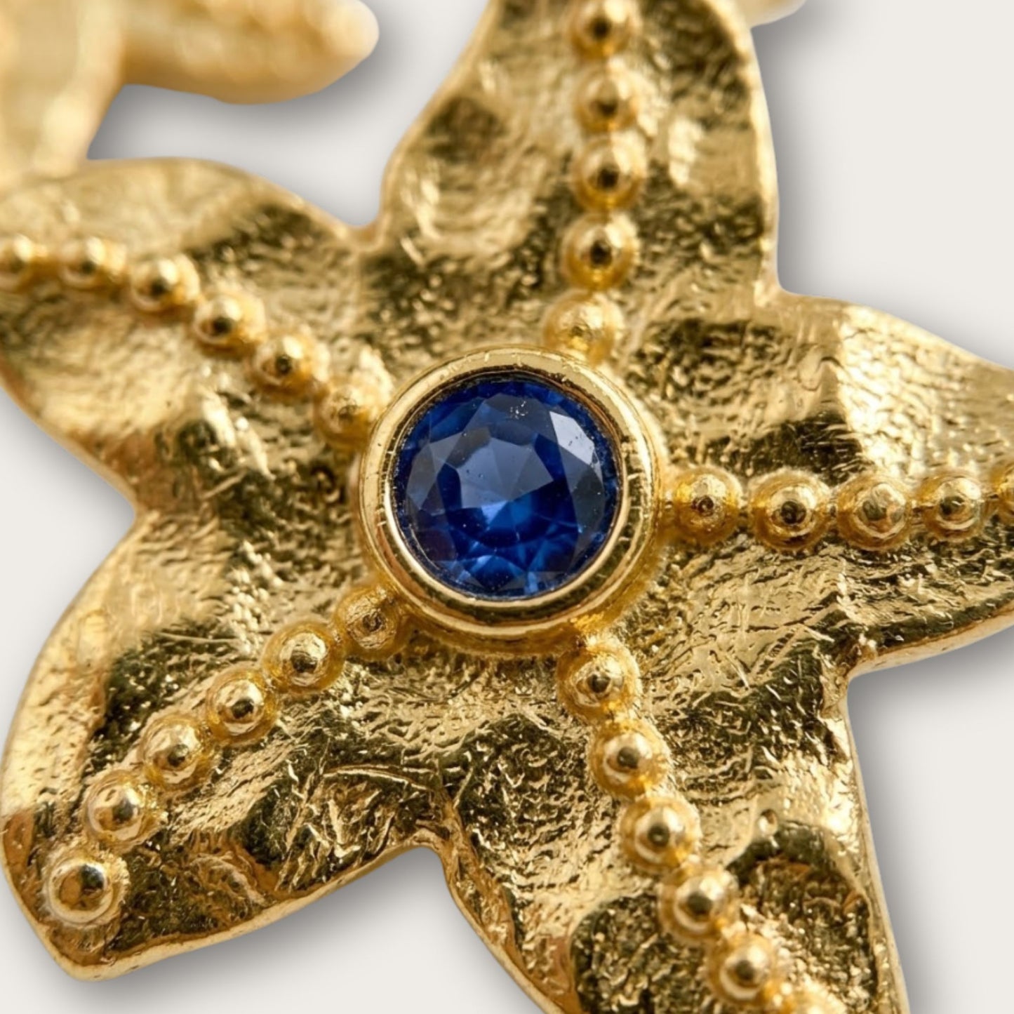 Blue Topaz Quartz Stud Ocean-Inspired Starfish Earrings