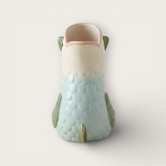 Ceramic Fish Shaped Vase, Green