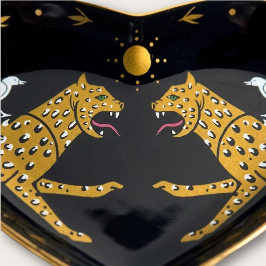 Cheetah Horizon Ceramic Heart Dish