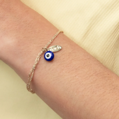 Nach Handmade Hand Painted Blue Eye Adjustable Bracelet, Lucky you