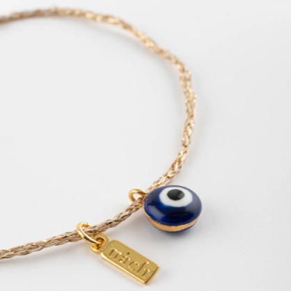 Nach Handmade Hand Painted Blue Eye Adjustable Bracelet, Lucky you