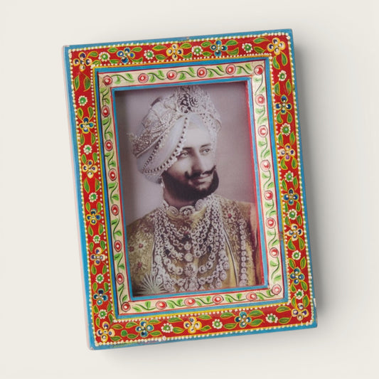 Floral Hand Painted Mango Wood Photo Frame