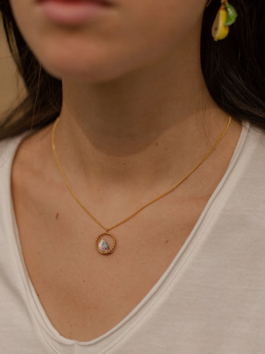 Nach Harvest Time Bird on a Ring Necklace