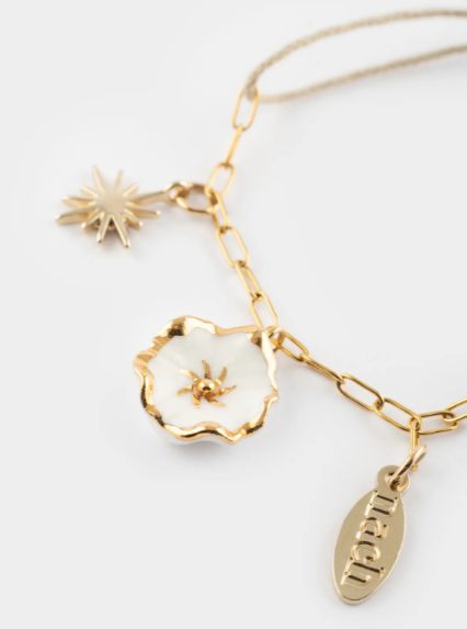 Nach White Dryad Flower Handcrafted Bracelet