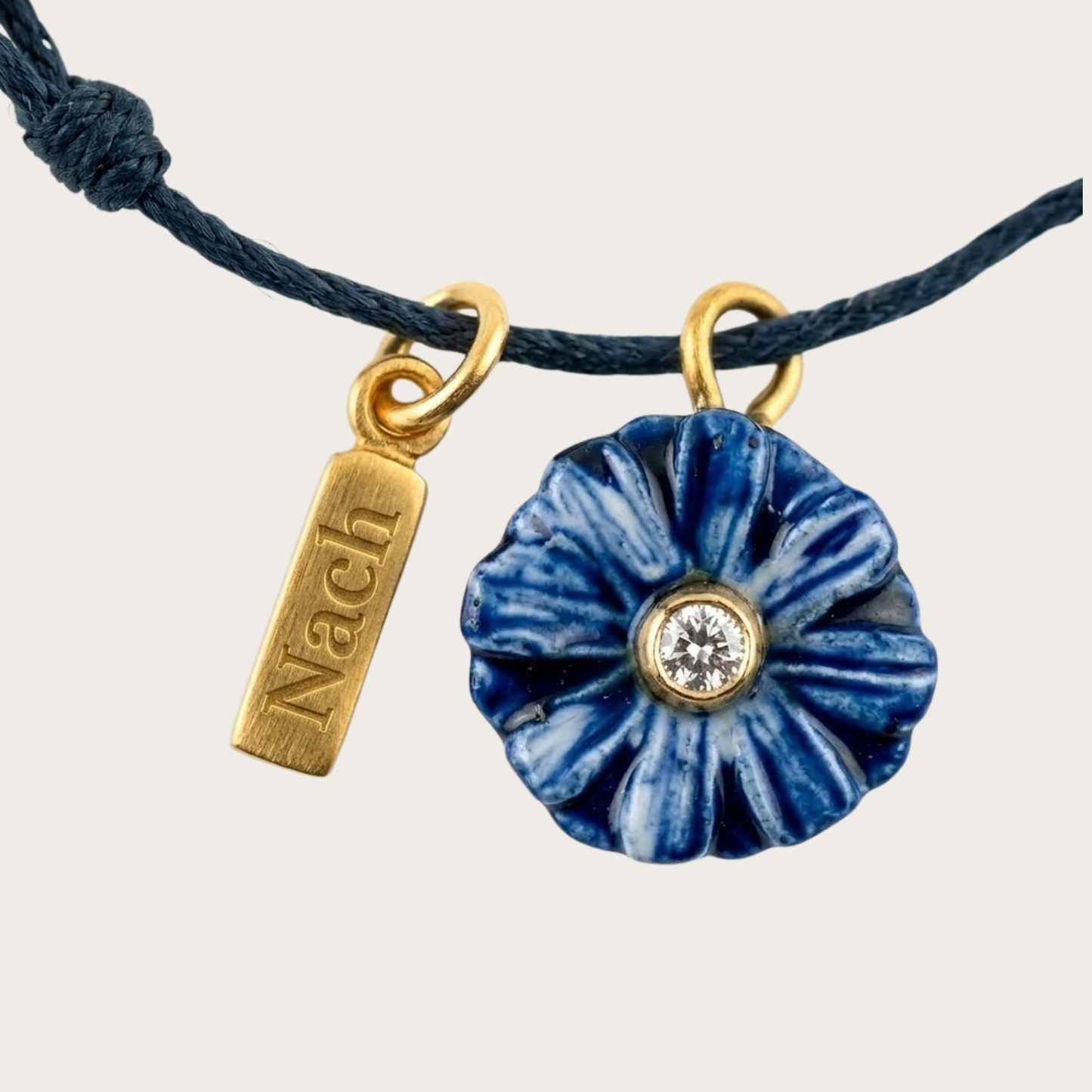 Nach Blue Thistle Handcrafted Cord Bracelet