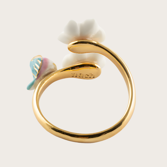 Nach Harvest Time Bird and Floral Handcrafted Ring