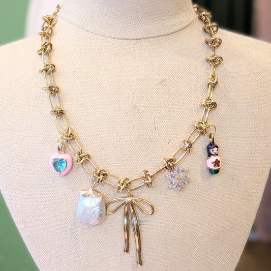 Chunky Multi Charm Necklace