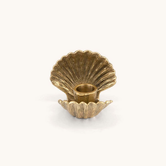 Brass Shell Shaped Candle Holder, Small
