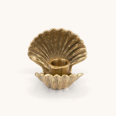 Brass Shell Shaped Candle Holder, Small