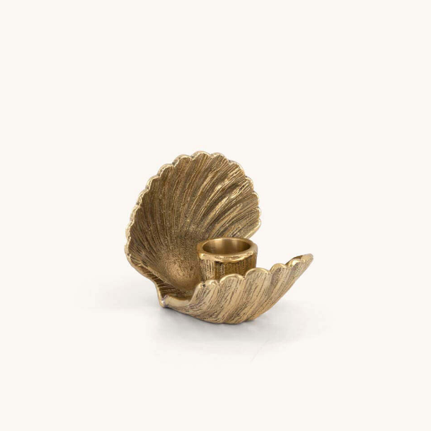 Brass Shell Shaped Candle Holder, Small