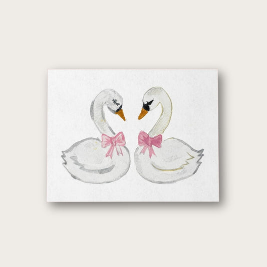 Swan Sweethearts Blank Greeting Card