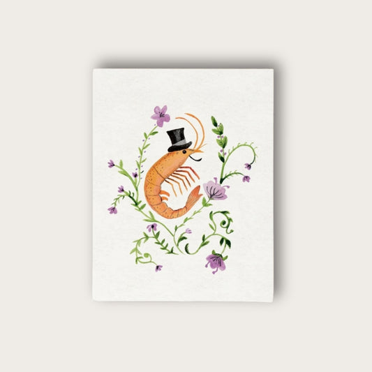 The Distinguished Prawn Blank Greeting Card