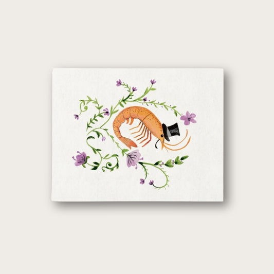 The Distinguished Prawn Blank Greeting Card