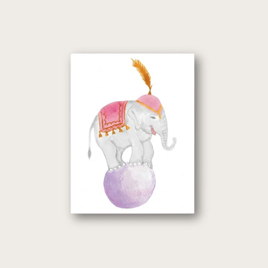 The Balancing Elephant Blank Greeting Card