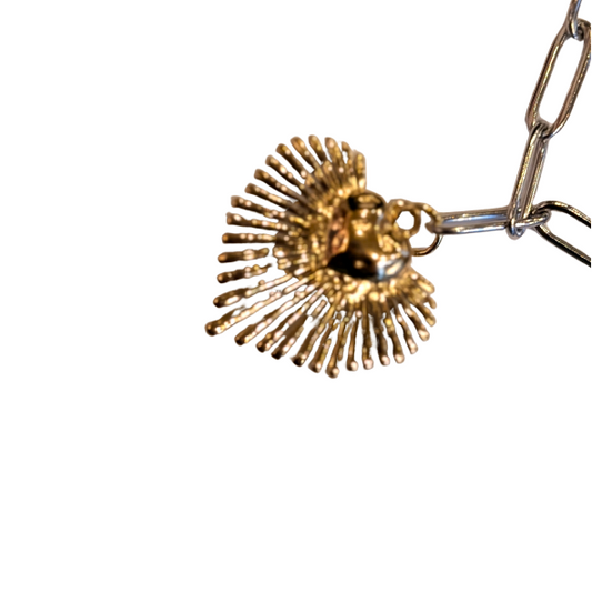 Gold Sacred Heart Bracelet, Paperclip Chain, 18ct Gold-Plated