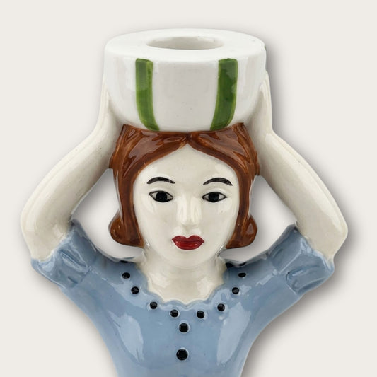 Whimsical Standing Woman Candle Holder