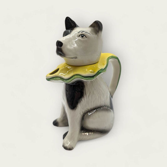 Vintage Staffordshire Jack Russell Dog Teapot image 1
