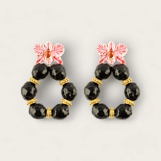 Nach Pink Orchid Round Earrings image 0