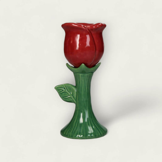 Red Rose Ceramic Bud Vase image 1
