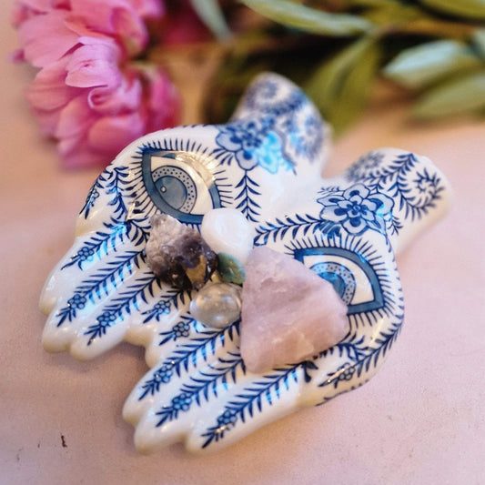 Porcelain All Seeing Hands Ornament image 2