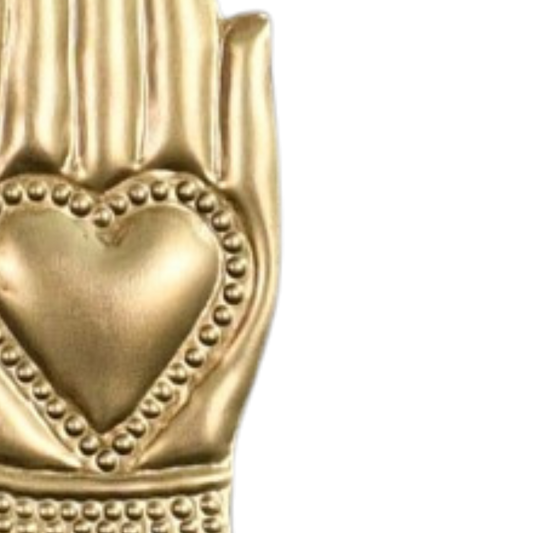 Gold Tone Milagro Sacred Heart Hand Ornament