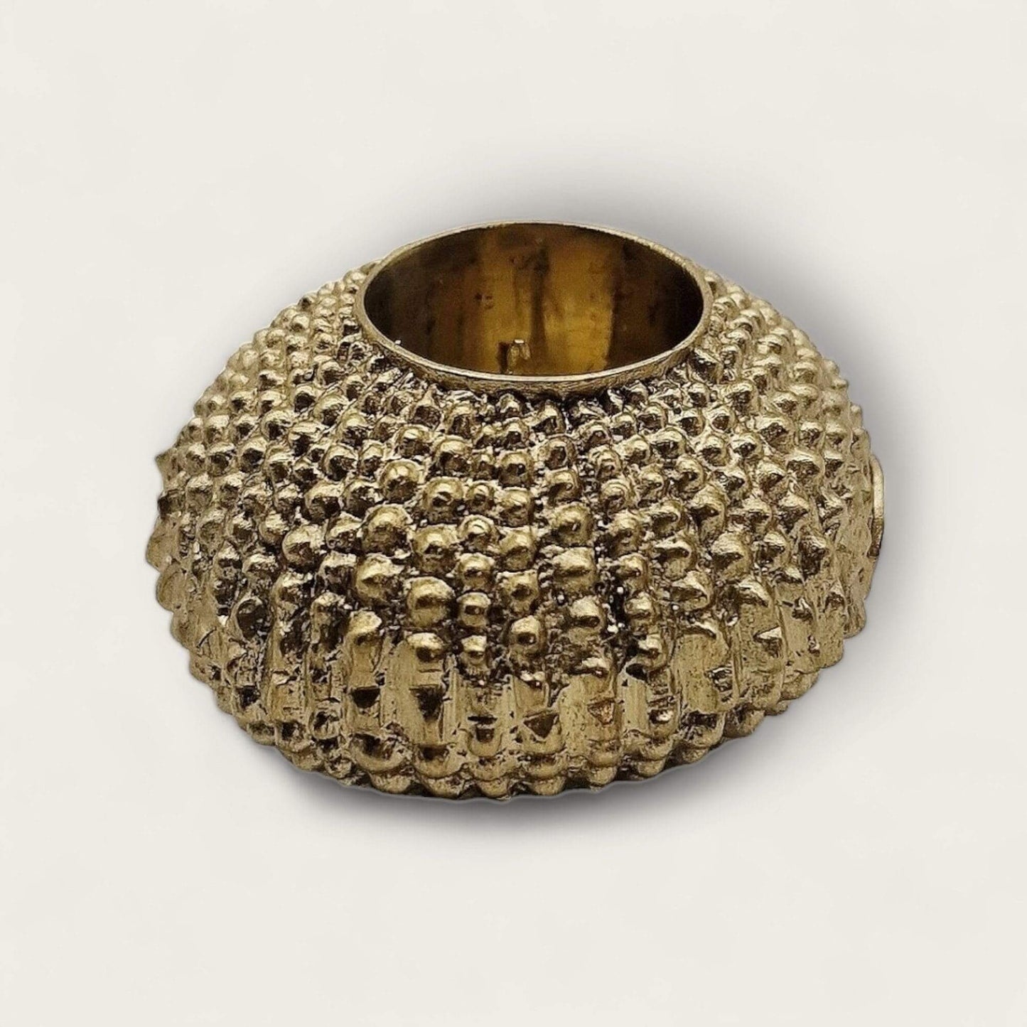 Brass Sea Urchin Shaped Candle Holder image 0