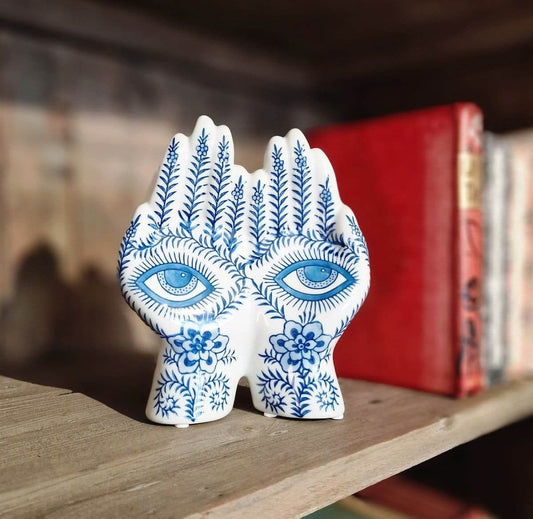 Porcelain All Seeing Hands Ornament image 1