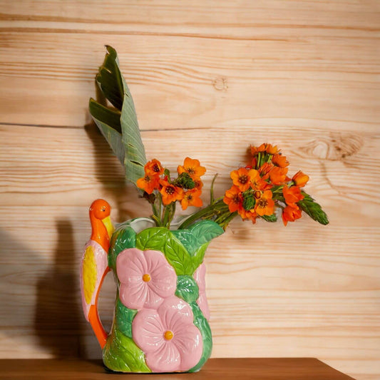 Ceramic Flower Crane Handle Vase image 1