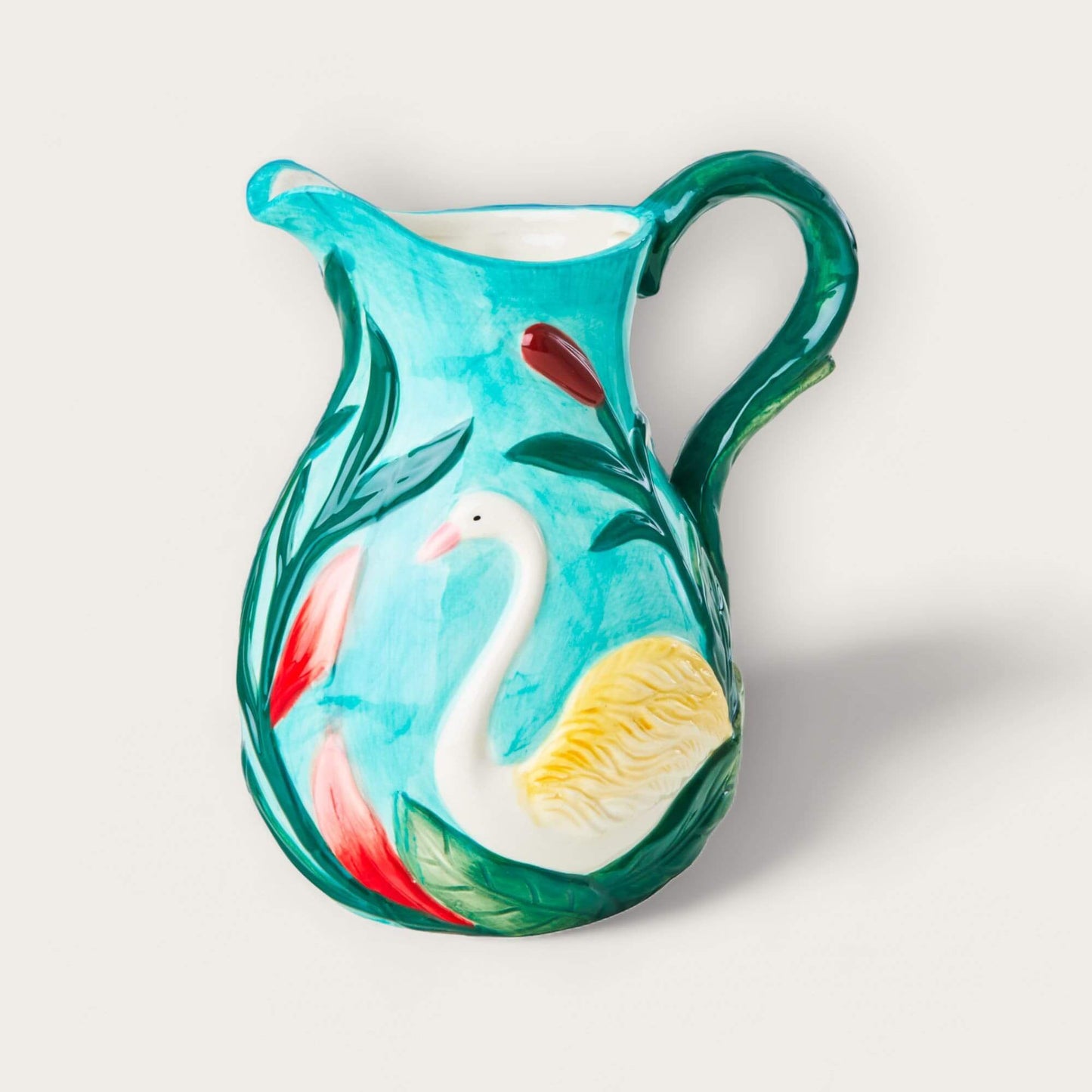Ceramic Swan and Flower Jug image 0