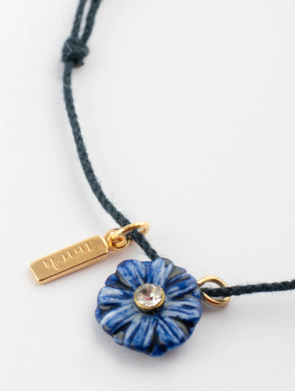Nach Blue Thistle Handcrafted Cord Bracelet