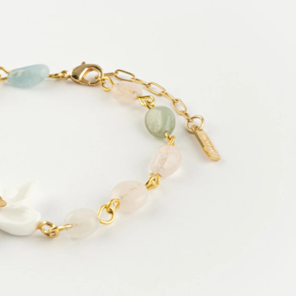 Nach Jasmine Flower Morganite Beads Handmade Bracelet